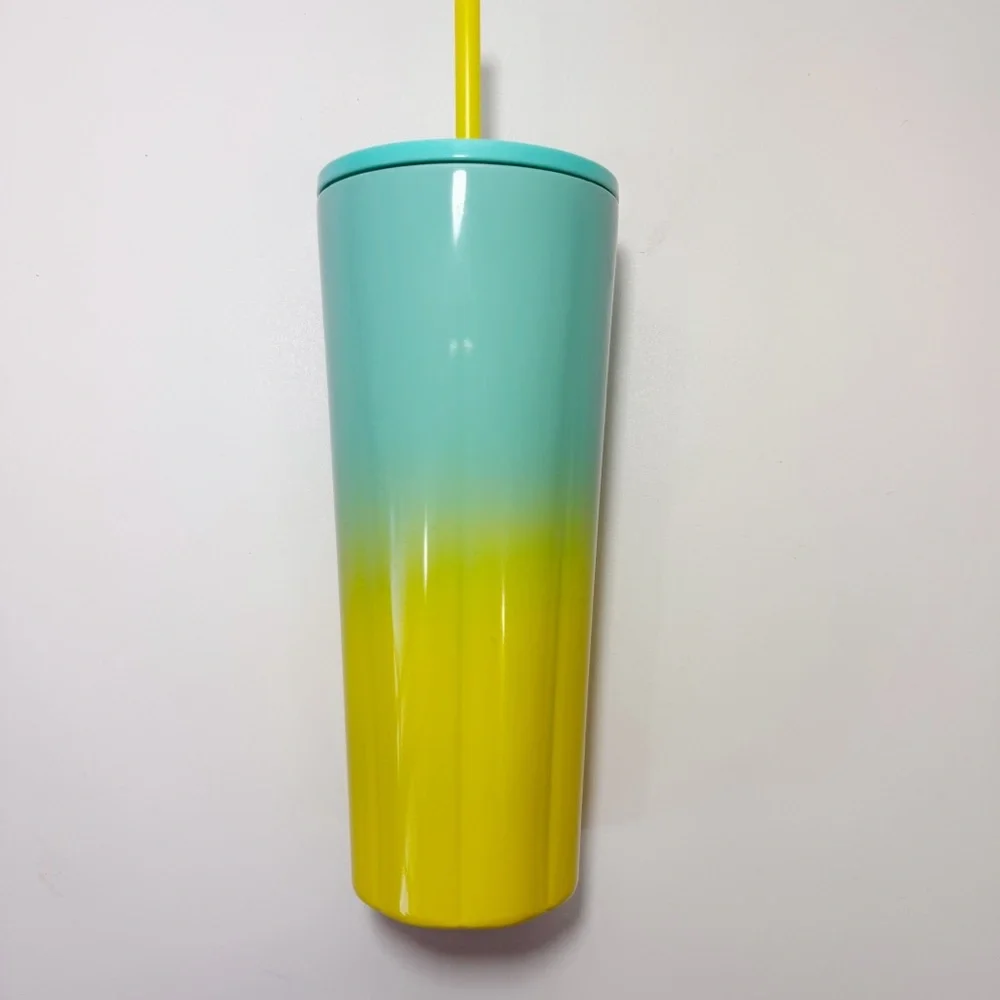 Starbucks Summer 2021 Teal To Yellow Ombré 24 oz. Stainless Steel Tumbler